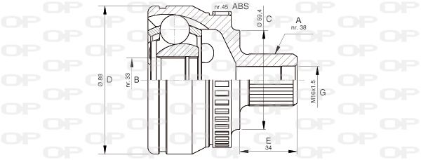 OPEN PARTS Nivelsarja, vetoakseli CVJ5444.10